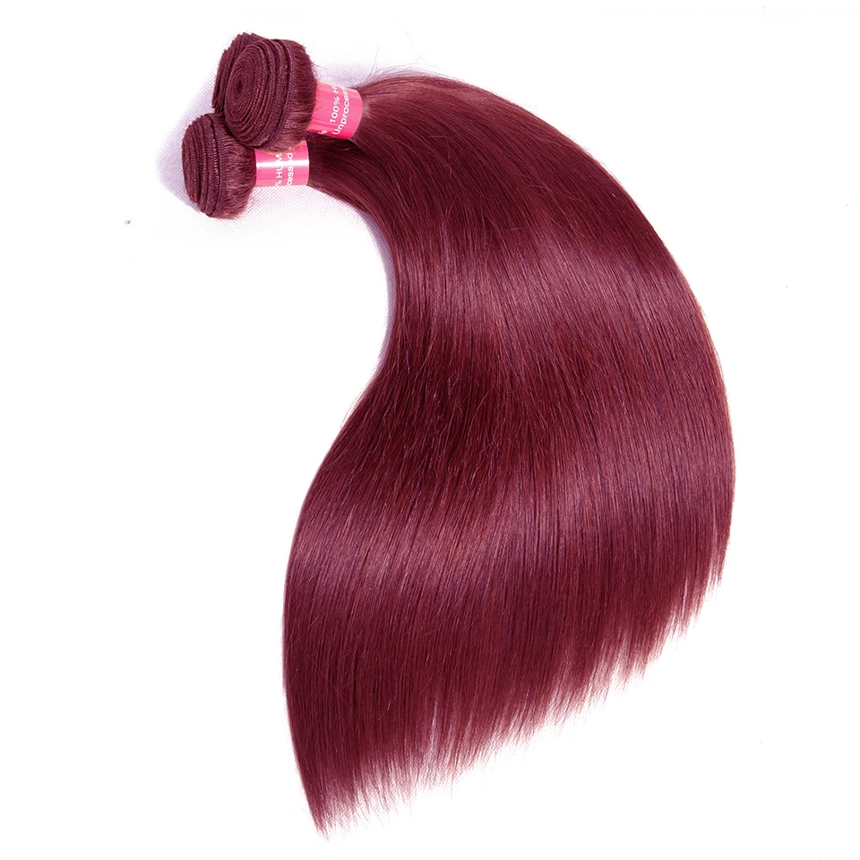 99J Straight Human Hair Bundles With 4x4 Closure Human Hair Bundles