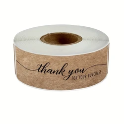 Kraft Paper Thank You Stickers for Gift Packaging and Business Labels - 120pcs Roll (For you purchase)