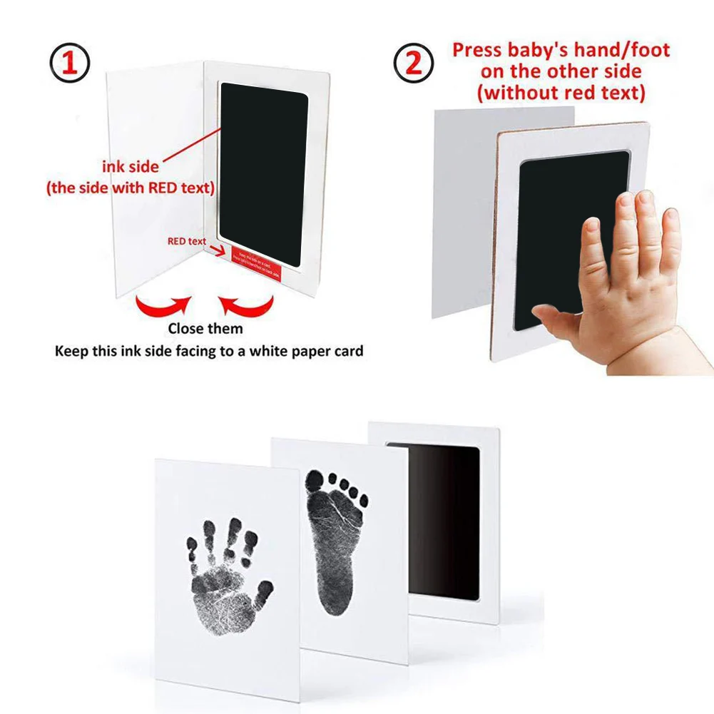 Baby DIY Hand And Footprint Kit Ink Pad Newborn Handprint Souvenir Accessories Toddlers Photo Frame Wash free Safe ink Baby Gift