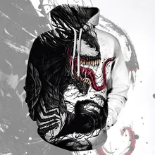 

Hoodie Men Fashion Hooded Teenage Students 3D Venom Hoodie Print 2022 New Clothes European and American Spring Oversized Coat