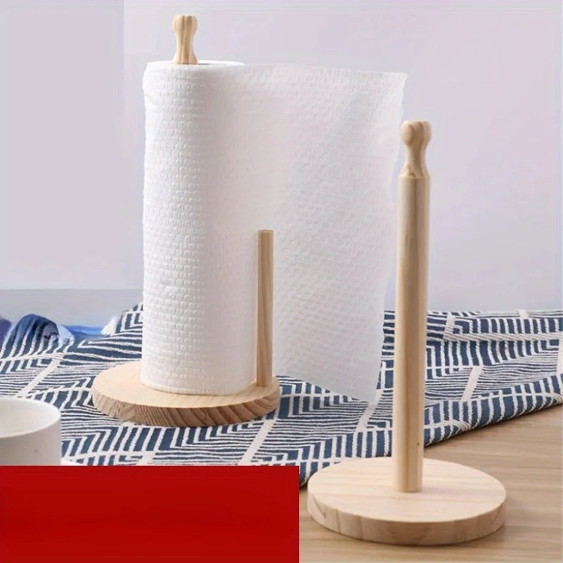 Paper towel rack 1pc Wooden Paper Towel Holder Vertical Tissue Rack