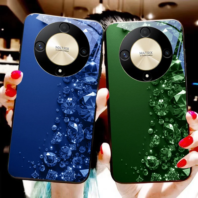 Premium Full Diamonds Tempered Glass Phone Case