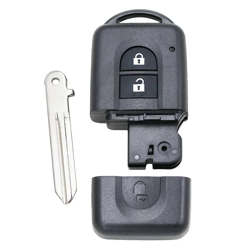 Replacement Remote Key Shell Case Fob 2 Button for Nissan Micra X-trail Qashqai Juke Duke Pathfinder Note with Uncut Key Blade key case car key shell key shell