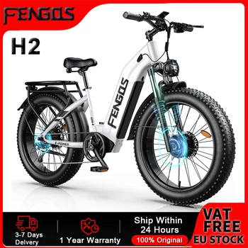 Bicicletta Elettrica Fuoristrada FENGQS, Batteria 52V20Ah, Bici Elettrica da Montagna 50 km/h, Doppio Motore da 3000W di Picco, Ebike con Pneumatici Fat da 26x4 Pollici