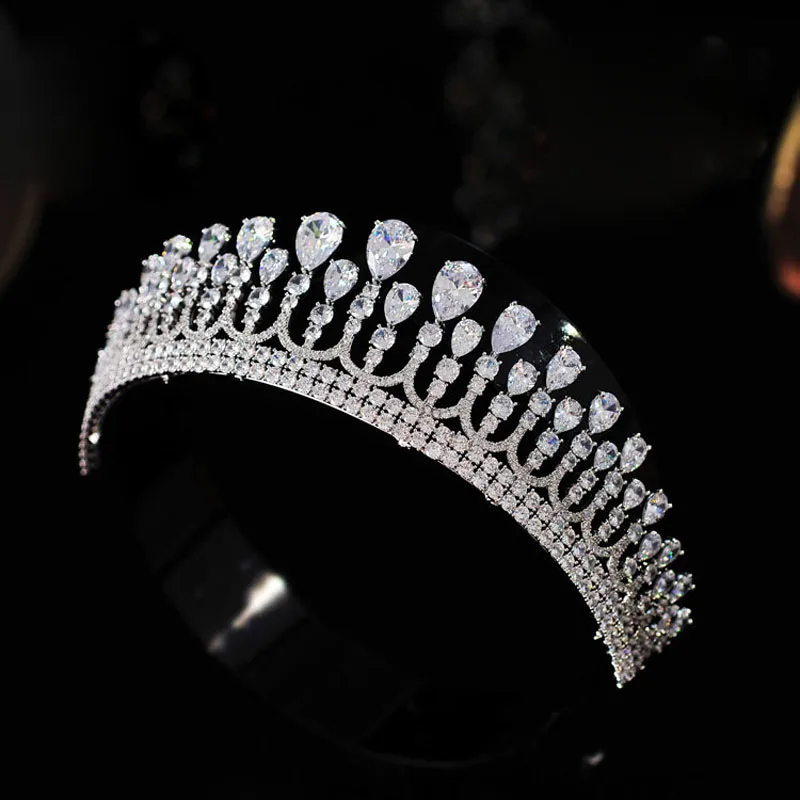 

Royal European Zirconia Brides Crowns Tiaras Headpieces Crystal Bridal Headbands Wedding Hair Accessories