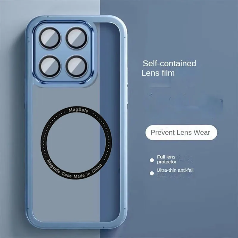 Luxury Transparent Magnetic Protective Case with MagSafe TPU Soft Cover