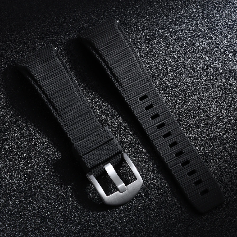 Premium Curved End Rubber Watch Strap - Versatile Style
