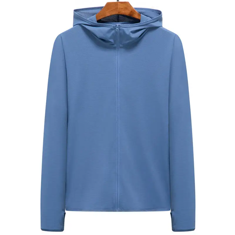 UPF50+ Outdoor Summer Sun Protection for women Light ice Silk reathable UV Protection Fishing Hooded Skin For Men Skinsuit