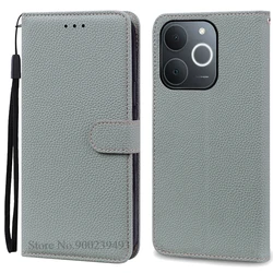 Premium Wallet Flip Leather Phone Case Cover - Elegant and Durable Protection for Note 70  (Note 70T) (Gray)