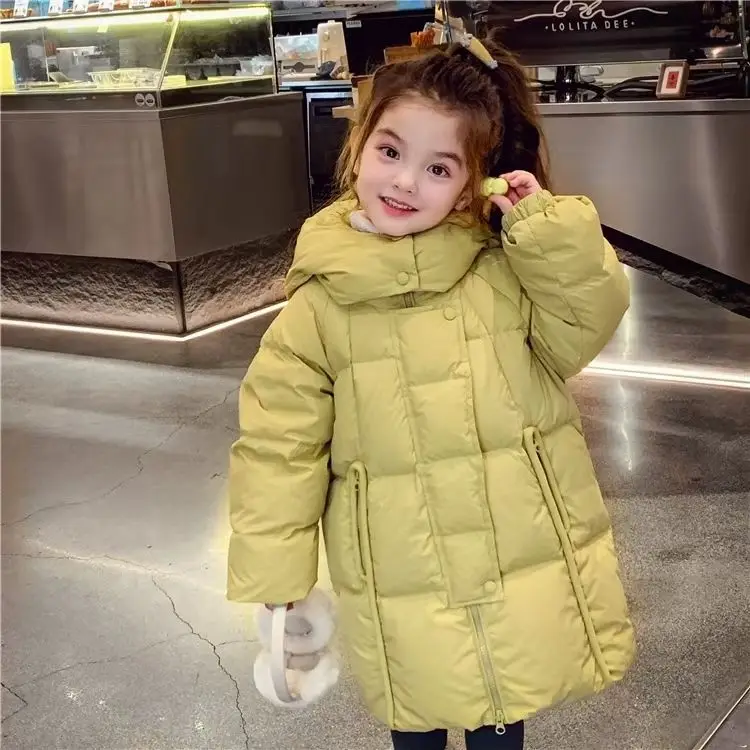 여자 패딩 다운 재킷 겨울 어린이 두꺼운 따뜻한 면 의류 코트 안감 플러시 후드 겉옷 콜드 파카 스노우 슈트 C04