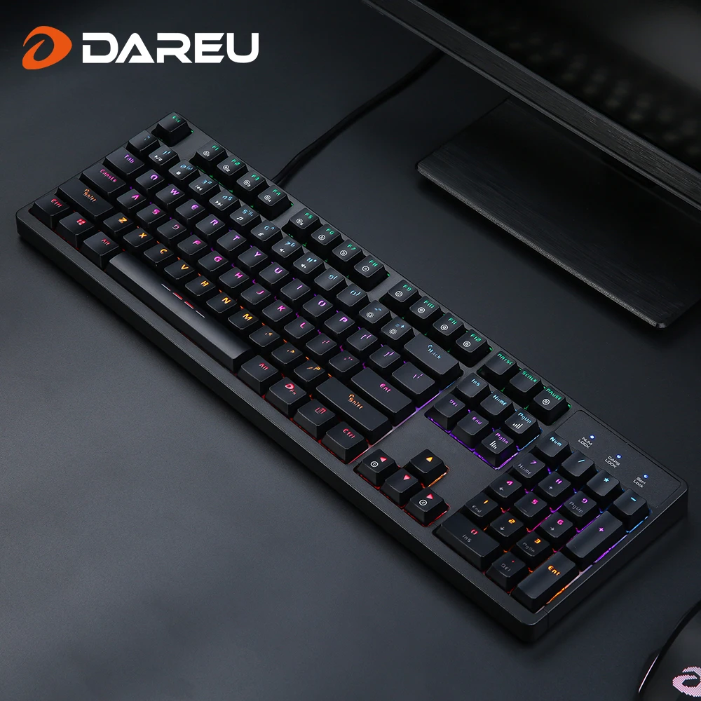 Dareu Wired Mechanical Gaming Keyboard 104 Keys Rgb Fullkey Conflict Free Hotswappable
