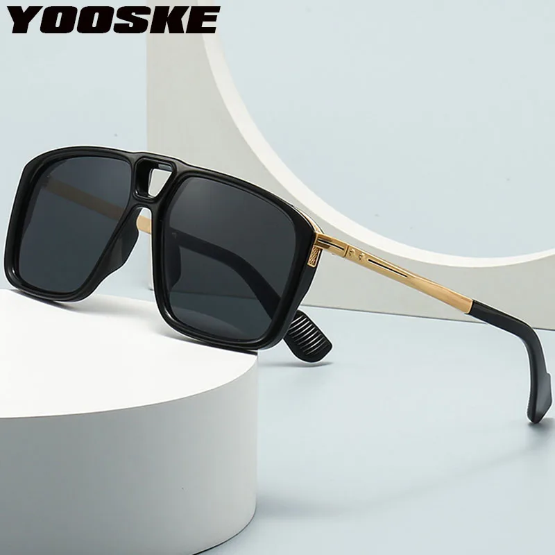 

YOOSKE Men Pilot Sunglasses Women Retro Double Beam Frame Sun Glasses Female Male Luxury Brand Designer Vintage Sunglass UV400