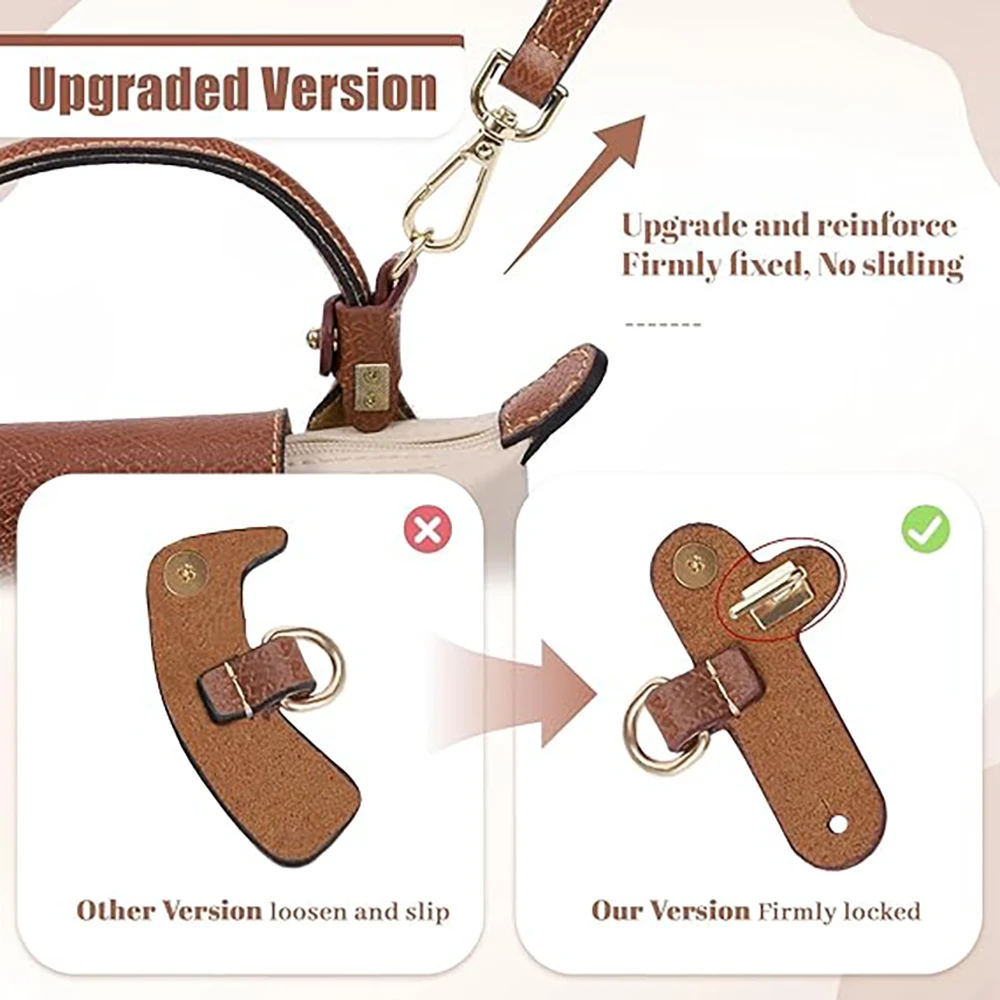 Elegant Leather Adjustable Crossbody Shoulder Strap in Terra Mocha