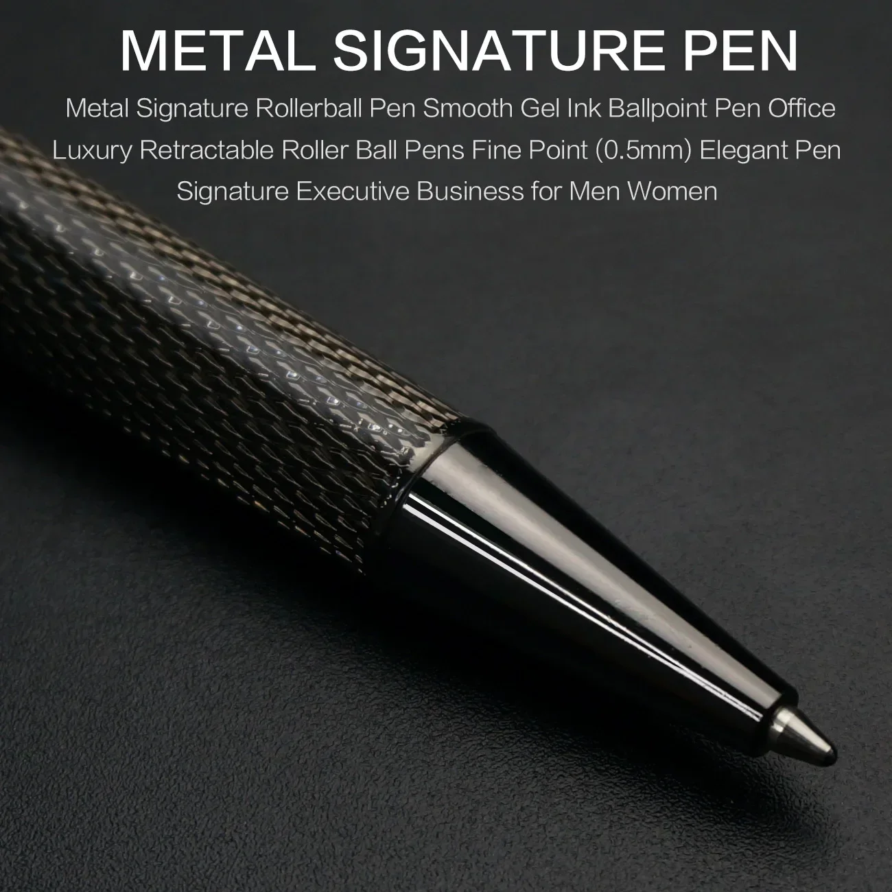 STONEGO Twist-Kugelschreiber, einziehbarer Kugelschreiber aus Edelstahl, glatte Gel-Tinte, mittlere Spitze, 1,0 mm schwarze Tinte, austauschbare Mine – Detail 10