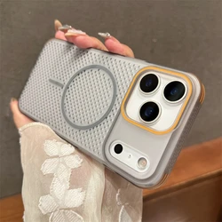 Ultra - Thin Breathable Cooling Mesh Magnetic Case with Matte Clear Hard PC Cover - iPhone 12 Pro Max (Gray)