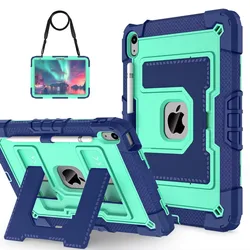 Durable Anti-Slip Silicone Tablet Stand Case for iPad mini7 2024 (DarkBlueGreen)