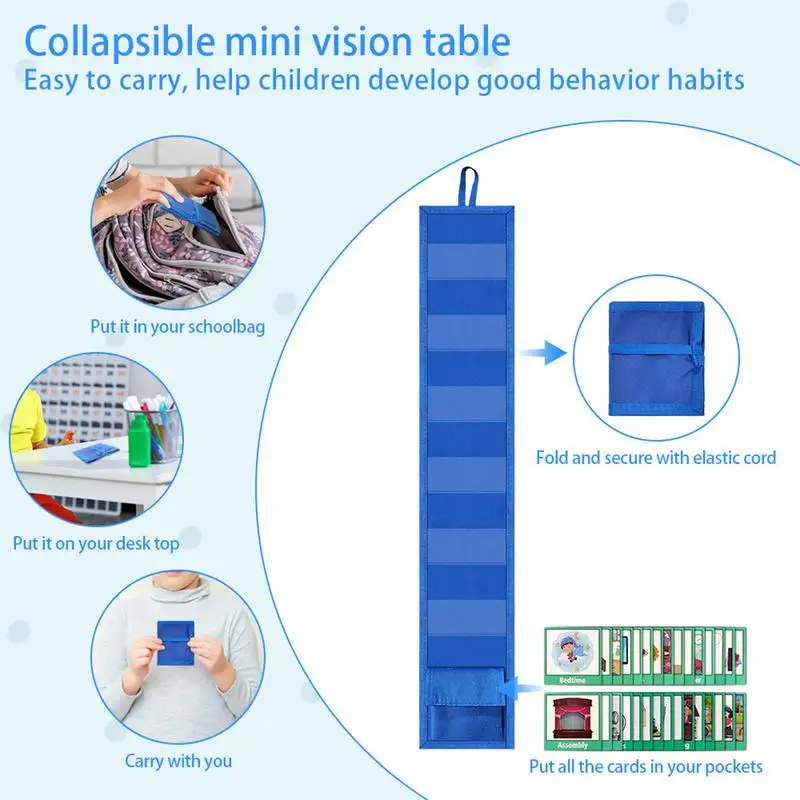 Visual Schedule Chart Mini Travel Schedule Pocket Chart Bedtime Routine Visual Pocket With 45 Activity card