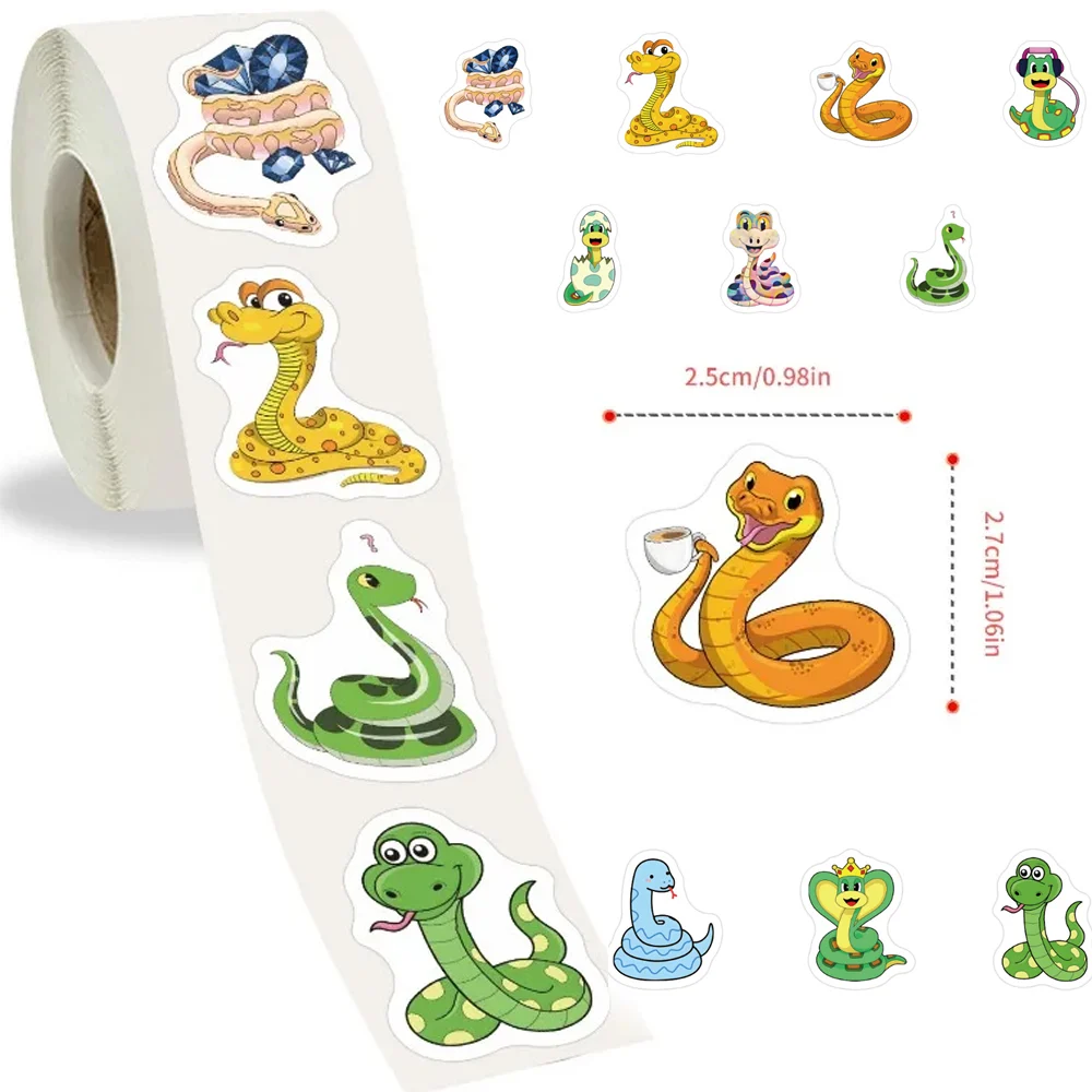 500pcs Cartoon Cute Small Snake Animals Stickers Kawaii Kid DIY Car Skateboard Laptop Phone Graffiti Sealing Label Decals Toys