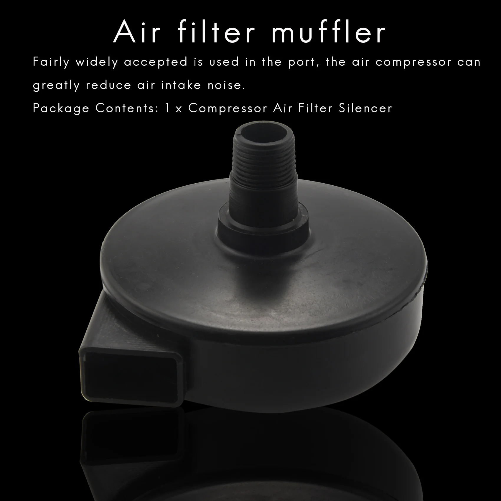 

PT 1/2, male, black plastic compressor air filter