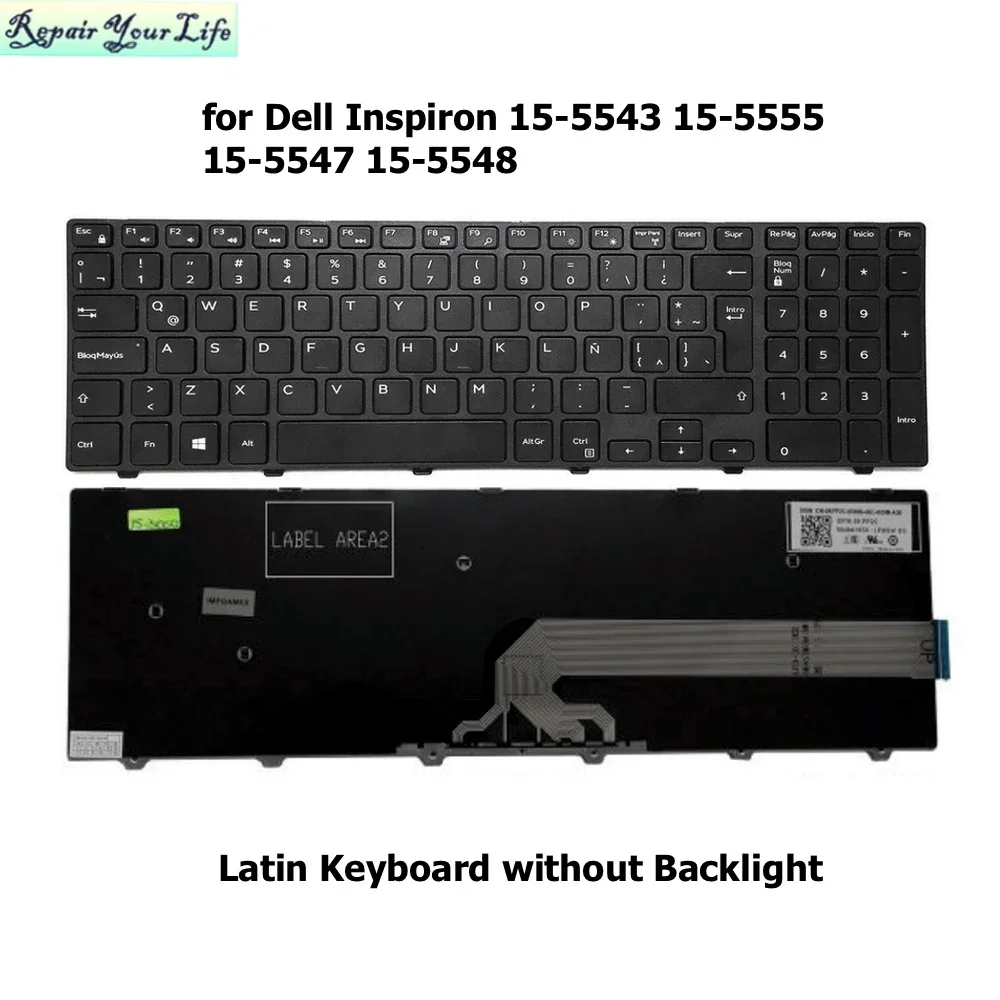 071M2C LA Latin Backlight Keyboard For Dell Inspiron 15-5555 15-5547 ...
