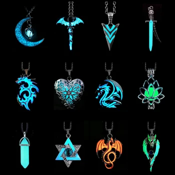 Luminous Dragon Necklace Glowing Night Fluorescence Antique Vintage Glow In The Dark for Men Women Gift Party Halloween Day Club