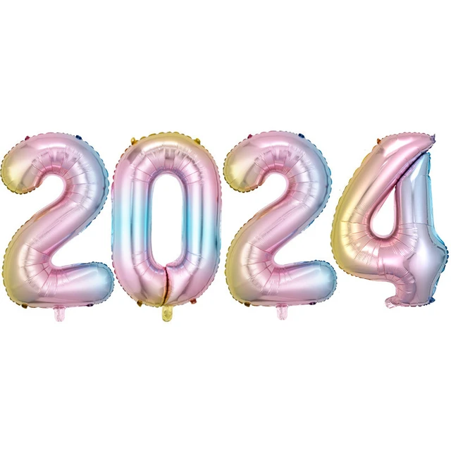 2024 Number Balloon, 2024 Balloons, 2024 Foil Number Balloons, 40 Inch 2024  Mylar Balloons Large Number 2024 Balloon for Graduation Decorations 2024