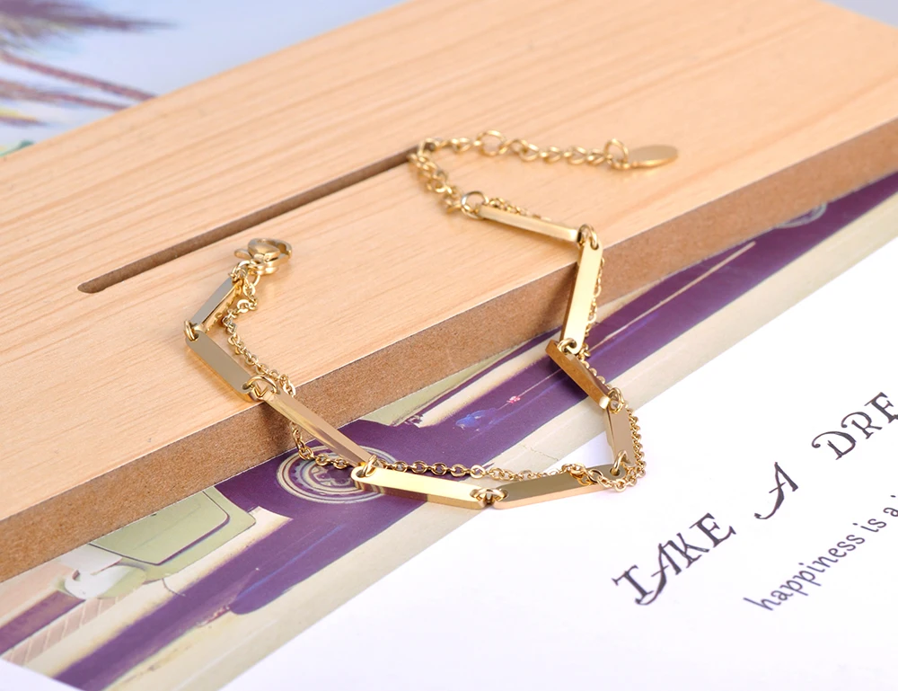 JeeMango Trendige doppellagige Charm-Armbänder aus 316L-Edelstahl für Damen, Bohemia Party-Ketten- und Gliederarmband, Armband JB21052 – Detail 3