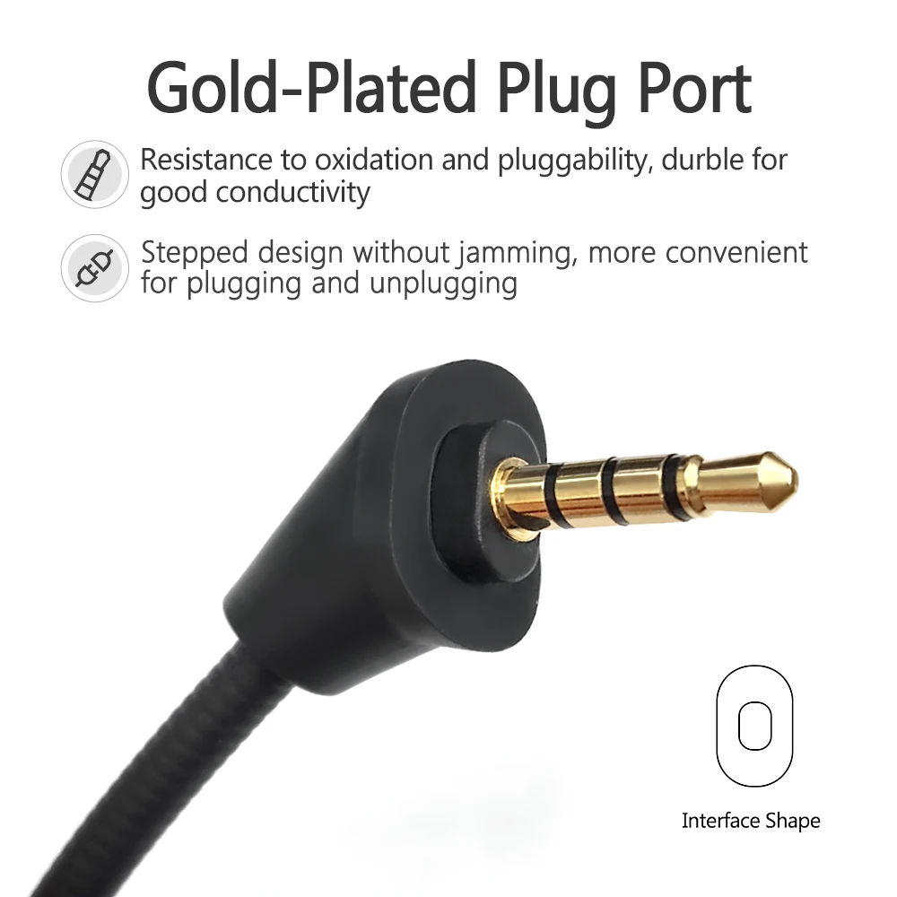 3.5MM Replaceable Mic of Gaming Headset Replacement Accessory Detachable Noise-reduction Mic for HyperX Cloud Alpha Wireless