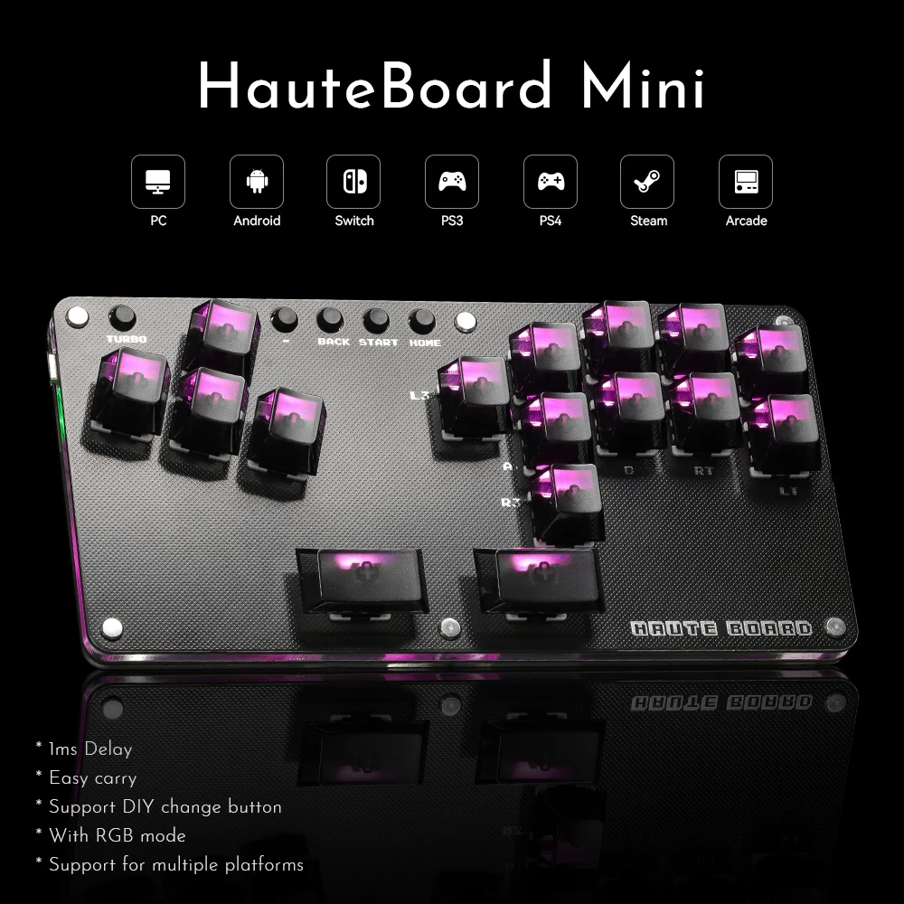 Haute42 Fightstick Hitbox Leverless Controller Mini Stickless Arcade Stick For PC /Ps3/ Ps4 /Switch Arcade Hitbox Controller