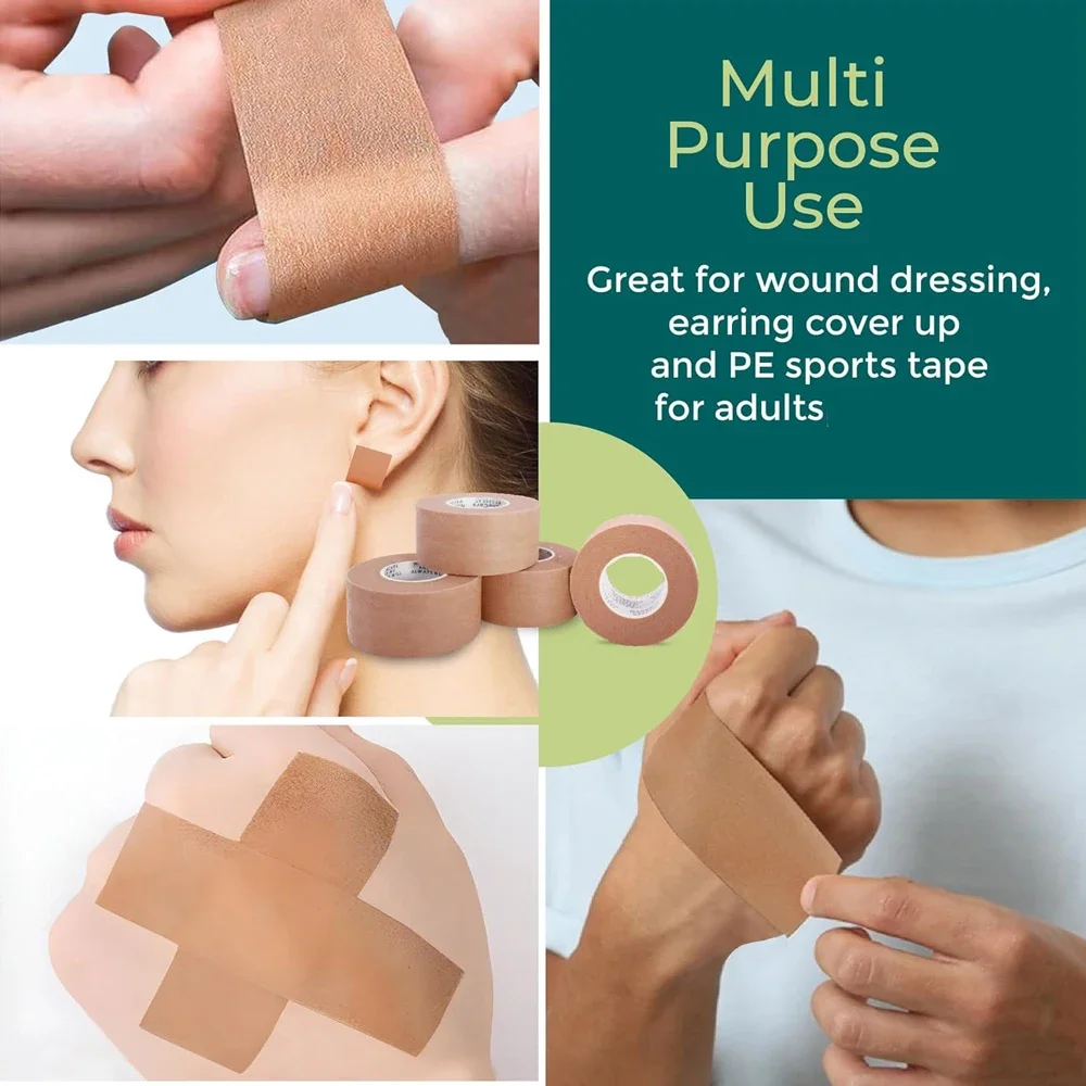 Self Adhesive Tape Self Adhesive Bandage 5Rolls Micropore Tape Breathable Paper Tapes Latex-Free Paper Surgical Tape Individually Boxed Bandage Tapes Rolls