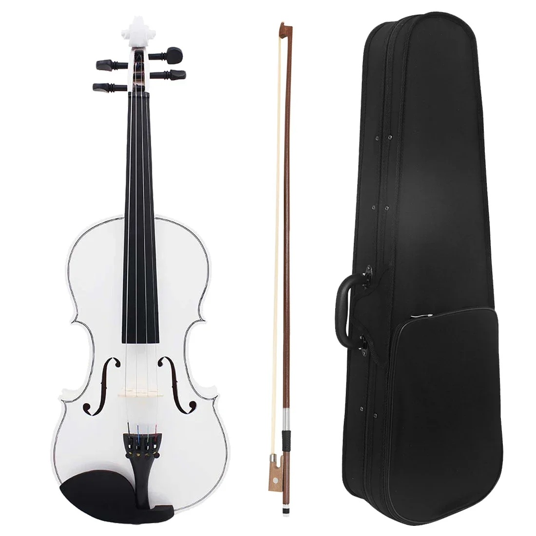 IRIN V-10 4/4 Violin White Solid Wood Violin Set with Cloth Case Bow Professional Stringed Instrument for Practice