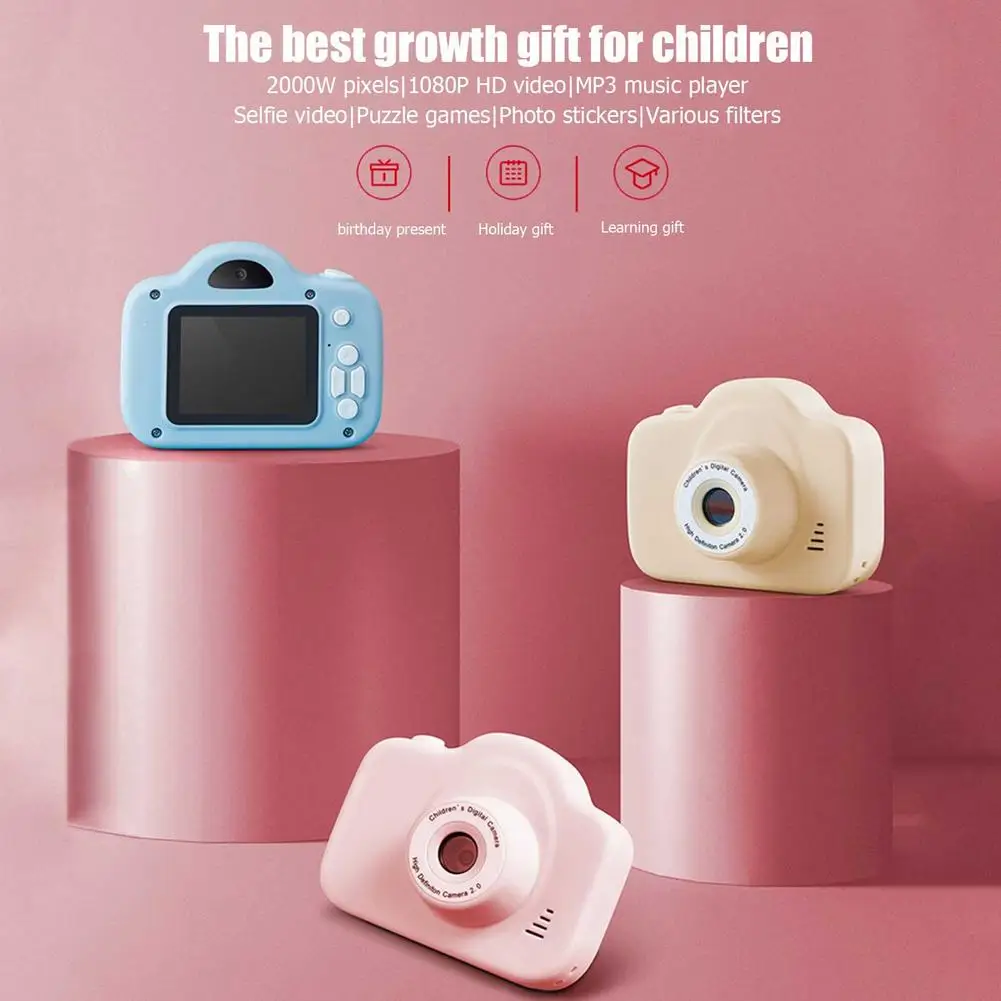 

Mini Cartoon Camera 2 Inch HD Screen Portable Video Camera Digital Camera SLR Camera Camera for Kid