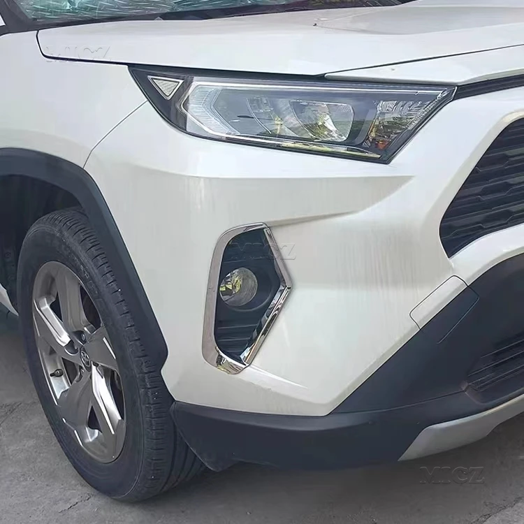

For Toyota RAV4 2019 2020 2021 2022 RAV 4 XA50 Front Fog Light Trim Frame Lamp Eyebrow Cover Hybrid Car Accessories