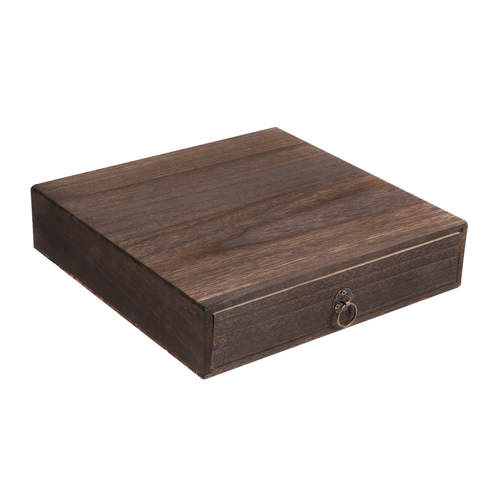 

Винтажная деревянная настольная коробка-органайзер, многоуровневый ящик для хранения ювелирных изделий, Женская Пылезащитная коробка для документов с ручкой