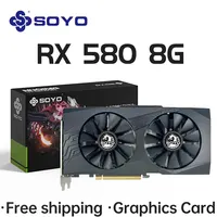 SOYO Graphics Cards Radeon RX580 8G GDDR5 Memory Video Gaming Card PCIE3.0x16 GPU Desktop Computer Components AMD RX 580 8G 1