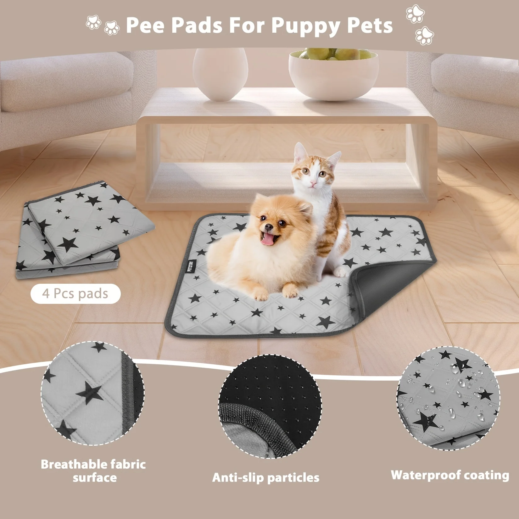 Title 5, 4pcs Highly absorbent and reusable non slip bot...