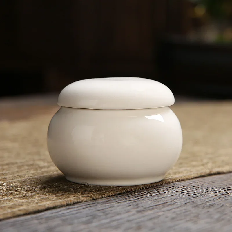 Tea Canister Ceramic Storage Jar Airtight Container 8 Mini Tea Box Glazed Ceramic Jar Storage Boxes Pottery Airtight Coffee Kitchen Food Pots Ointment