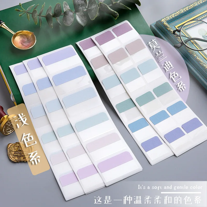 Morandi Color Index Label Sticker Writable Colorful Fluorescent Divider Paper Student Exam Paper Office File Sorting Bookmark
