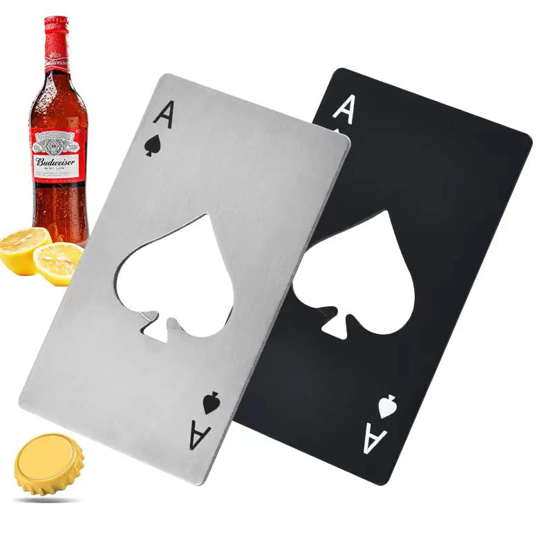Bottle Opener can opener 20Pcs Poker Card Stainless Steel Can Beer Opener Ace Card Bottle Cap Poker Cap