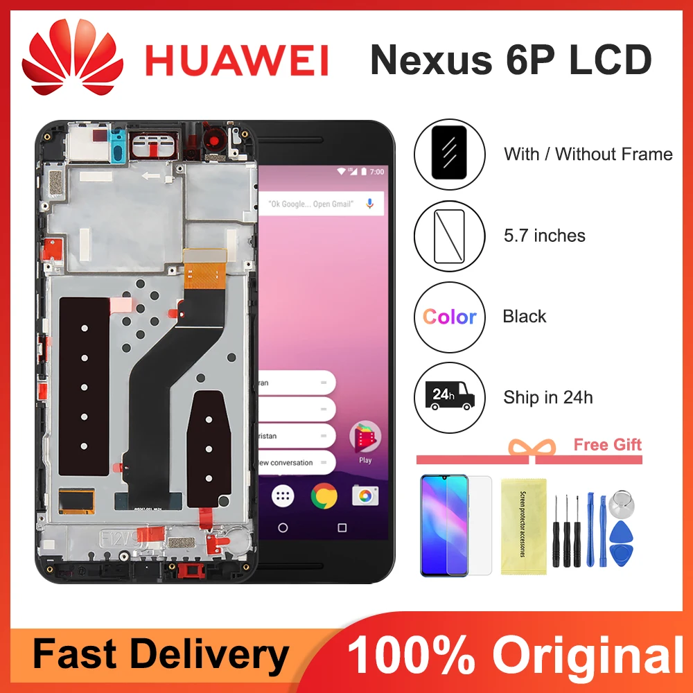 Оригинальный сменный дисплей 5 7 дюйма для Huawei Nexus 6P ЖК-экран + сенсорный