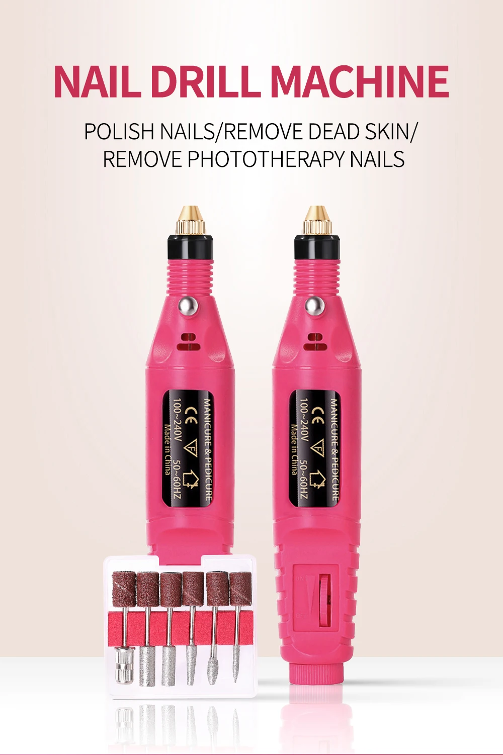 Description Picture 2 of itemLINMANDA 20000RPM Electric Nail Art Tool Set Toe Drill Buffing Files Pen Manicure Pedicure Drill Set With Nail Drill Bits