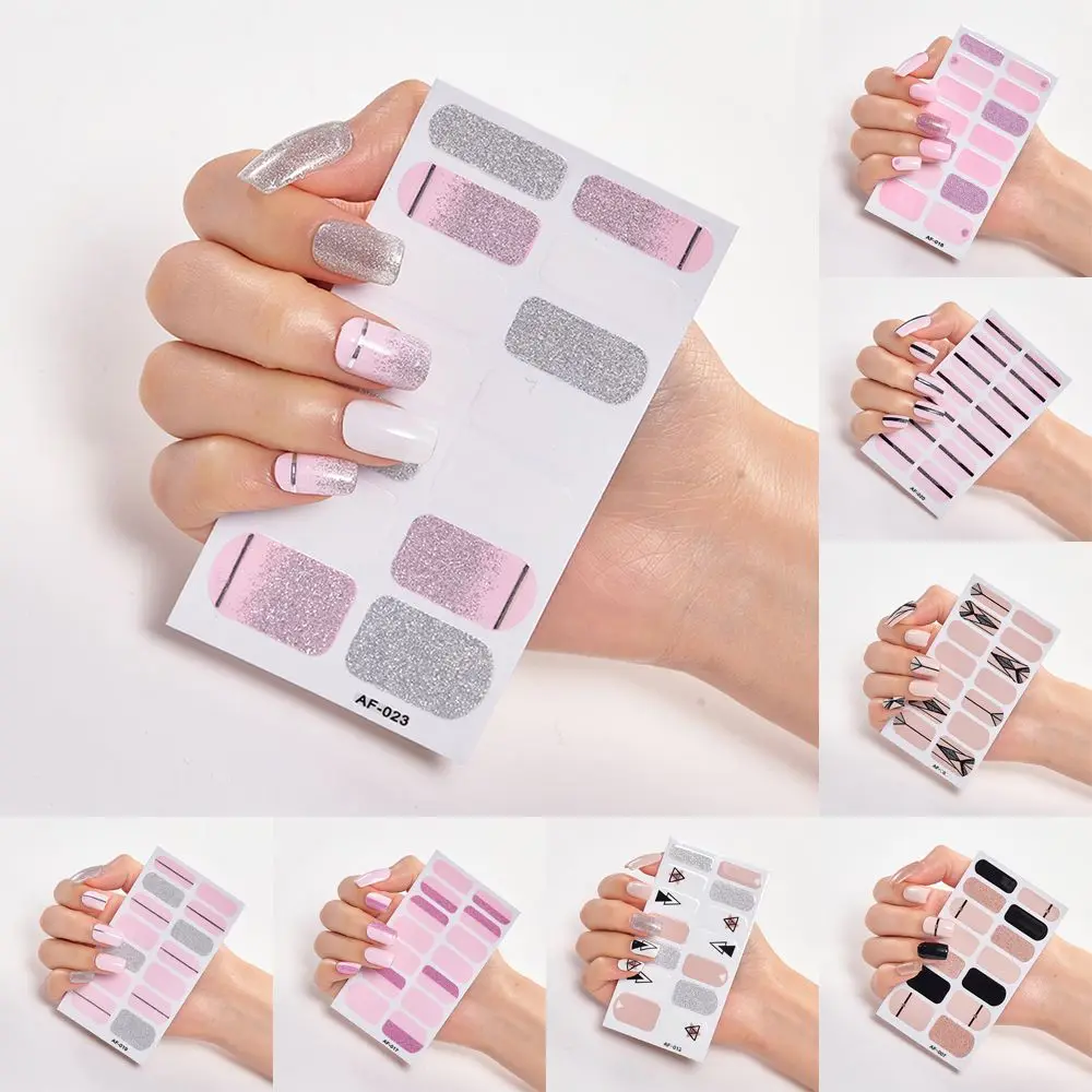 

DIY Self Adhesive Press On Nail for Women Girls Nail Stickers Nail Art Decal Full Nail Wraps Nail Polish Strips