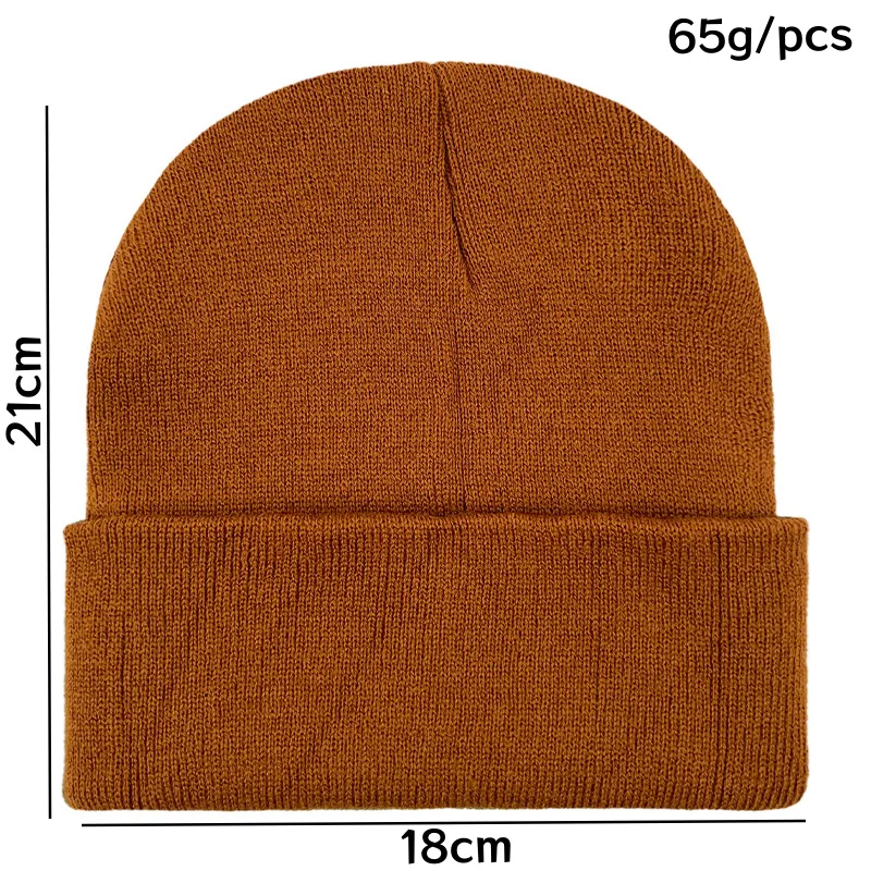 Solid Color Knitted Customizable Unisex Casual Warm Hat