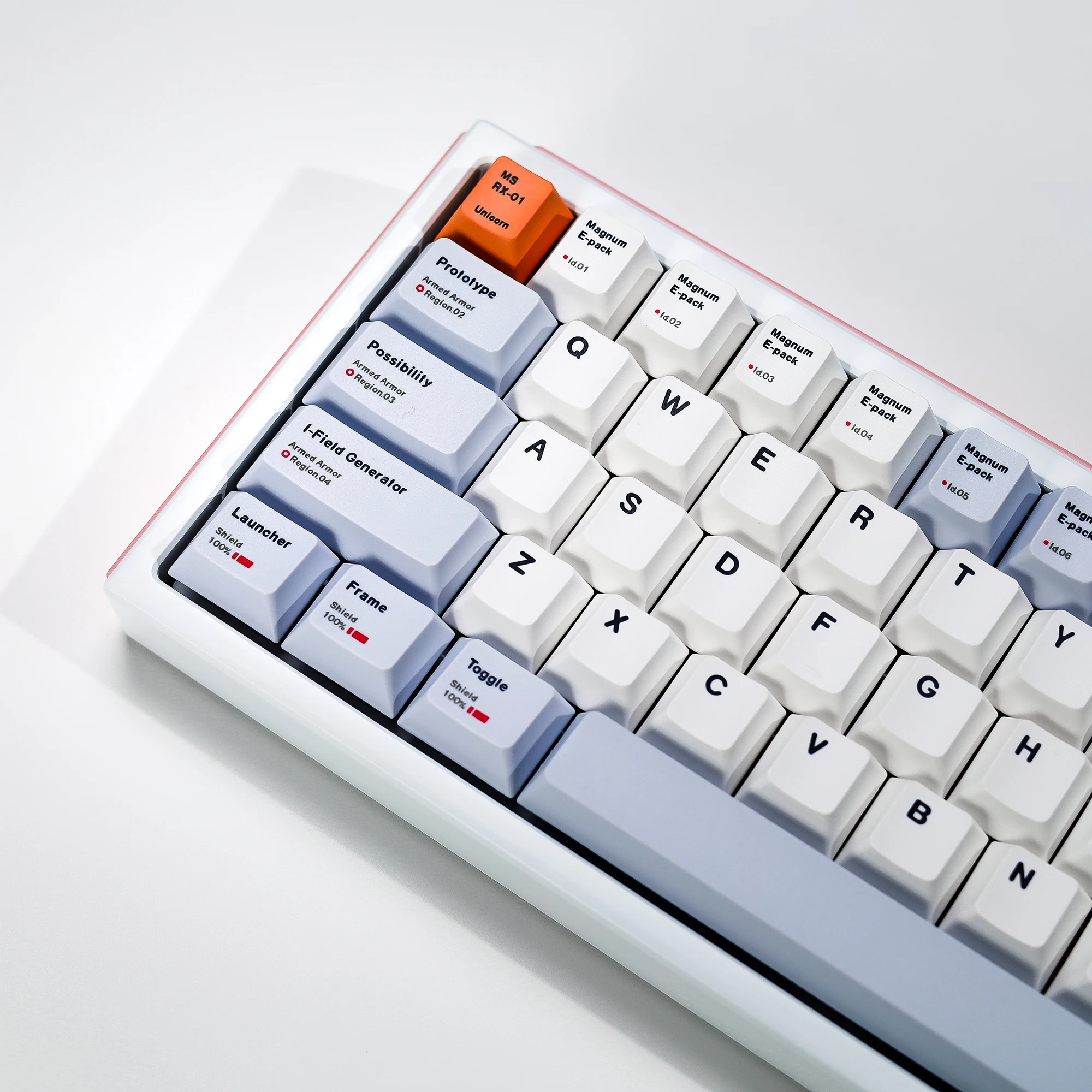 KBDiy RX-0 Einhorn-Tastenkappe ISO Minimalistisches Kirschprofil Alice Split Space PBT-Tastenkappen MX für 60 mechanische Tastaturen 139 Tasten/Set – Detail 11