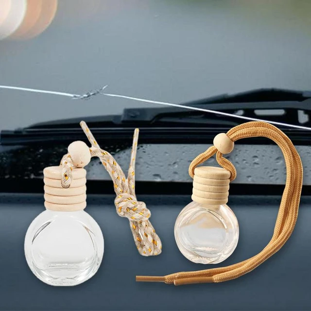 Car Aromatherapy Bottle Pendant Empty Glass Perfume Bottles Car