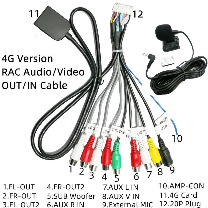 FR/FL * 2 サブウーファーオーディオ出力アクセサリー 20 ピン RCA