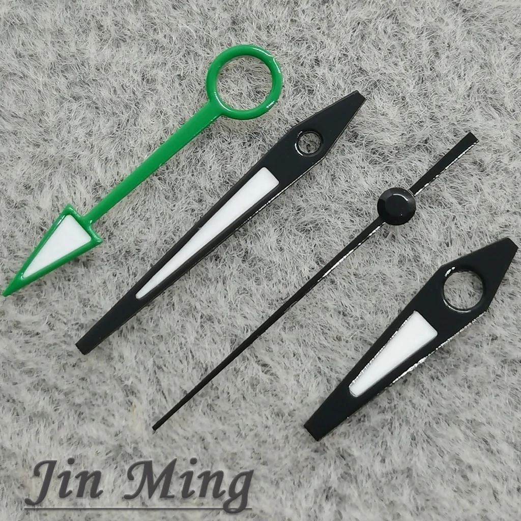 Premium Luminous Black/Grey Watch Hands with Green Glow