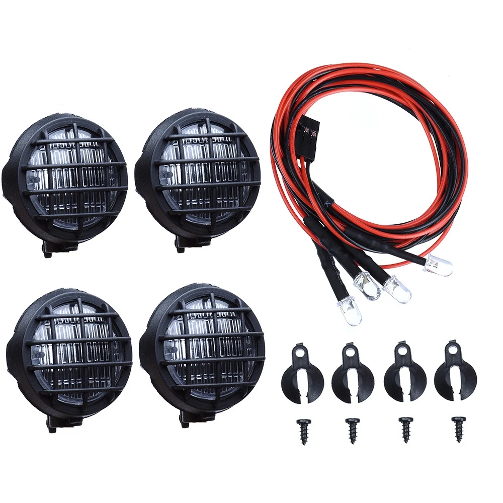 

4 Led White Light with Lampshade for 1/10 Traxxas Hsp Rc Crawler Accessory Rc Car Parts C