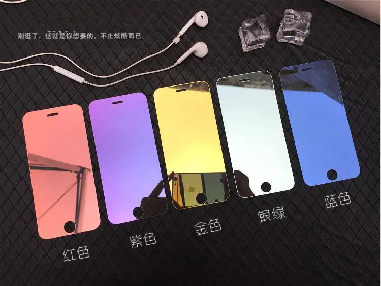 Luxury Colorful Mirror Tempered Glass For IPhone17 16 15 14 13 12 Screen Protector Glass Protective Film