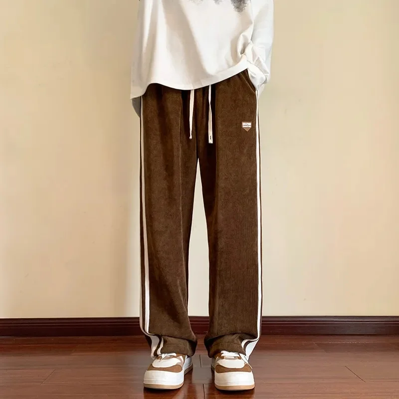 

Baggy Striped Men's Straight-leg Pants Fashion Hip Hop Streetwear Brand Harajuku Man Trousers Casual Male